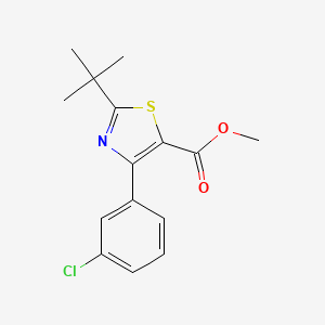 molecular formula C15H16ClNO2S B13340247 Methyl 2-(tert-butyl)-4-(3-chlorophenyl)thiazole-5-carboxylate 