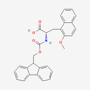 molecular formula C29H25NO5 B13340273 (S)-2-((((9H-Fluoren-9-yl)methoxy)carbonyl)amino)-3-(2-methoxynaphthalen-1-yl)propanoic acid 