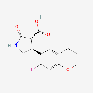 molecular formula C14H14FNO4 B13340280 Rel-(3R,4S)-4-(7-fluorochroman-6-yl)-2-oxopyrrolidine-3-carboxylic acid 