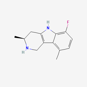 molecular formula C13H15FN2 B13340306 (S)-6-Fluoro-3,9-dimethyl-2,3,4,5-tetrahydro-1H-pyrido[4,3-b]indole 