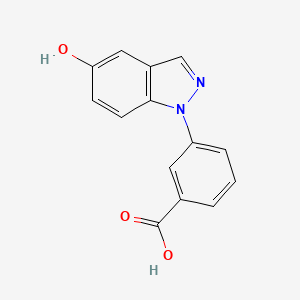 molecular formula C14H10N2O3 B13340311 3-(5-Hydroxy-1H-indazol-1-yl)benzoic acid 