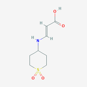 molecular formula C8H13NO4S B13340355 (E)-3-((1,1-Dioxidotetrahydro-2H-thiopyran-4-yl)amino)acrylic acid 