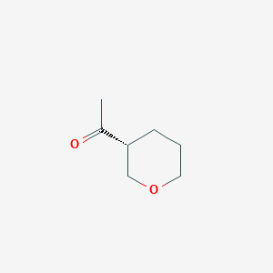 molecular formula C7H12O2 B13340371 (R)-1-(Tetrahydro-2H-pyran-3-yl)ethan-1-one 