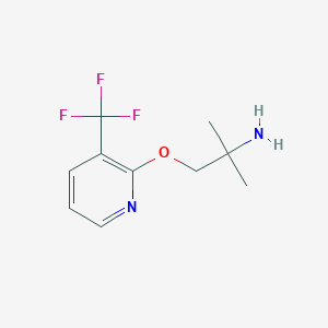 molecular formula C10H13F3N2O B13340374 2-(2-Amino-2-methylpropoxy)-3-(trifluoromethyl)pyridine 