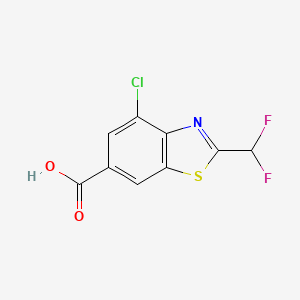 4-Chloro-2-(difluoromethyl)-1,3-benzothiazole-6-carboxylic acid