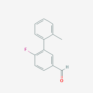 molecular formula C14H11FO B13340386 6-Fluoro-2'-methyl-[1,1'-biphenyl]-3-carbaldehyde 