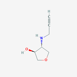 molecular formula C7H11NO2 B13340394 (3S,4R)-4-(Prop-2-yn-1-ylamino)tetrahydrofuran-3-ol 