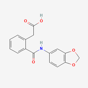 molecular formula C16H13NO5 B1334040 2-(2-(苯并[d][1,3]二氧杂环-5-基氨基羰基)苯基)乙酸 CAS No. 811841-53-9