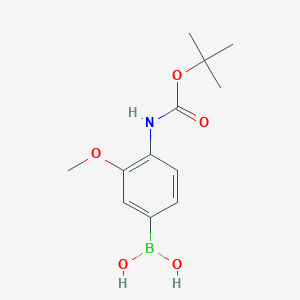 molecular formula C12H18BNO5 B1334049 4-n-Boc-氨基-3-甲氧基-苯硼酸 CAS No. 669713-95-5