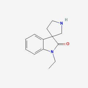 molecular formula C13H16N2O B13340498 1-Ethylspiro[indoline-3,3'-pyrrolidin]-2-one 