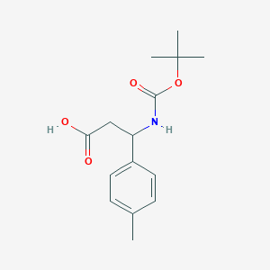 molecular formula C15H21NO4 B1334051 3-[(叔丁氧羰基)氨基]-3-(4-甲苯基)丙酸 CAS No. 284493-60-3