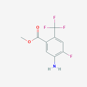 molecular formula C9H7F4NO2 B13340516 Methyl 5-amino-4-fluoro-2-(trifluoromethyl)benzoate 