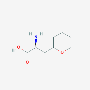 molecular formula C8H15NO3 B13340543 (2S)-2-Amino-3-(oxan-2-yl)propanoic acid 