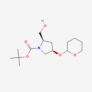 tert-Butyl (2R,4R)-2-(hydroxymethyl)-4-((tetrahydro-2H-pyran-2-yl)oxy)pyrrolidine-1-carboxylate