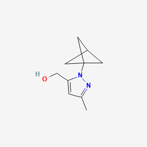 molecular formula C10H14N2O B13340646 (1-(Bicyclo[1.1.1]pentan-1-yl)-3-methyl-1H-pyrazol-5-yl)methanol 