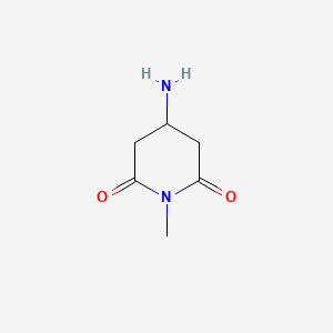 molecular formula C6H10N2O2 B13340647 4-Amino-1-methylpiperidine-2,6-dione 