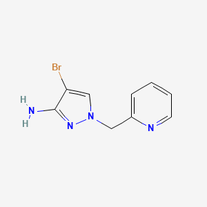 molecular formula C9H9BrN4 B13340691 4-Bromo-1-(pyridin-2-ylmethyl)-1H-pyrazol-3-amine 