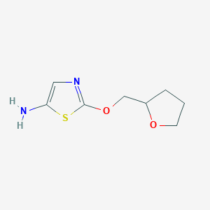 molecular formula C8H12N2O2S B13340697 2-[(Oxolan-2-yl)methoxy]-1,3-thiazol-5-amine 