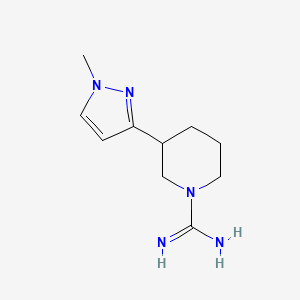 molecular formula C10H17N5 B13340721 3-(1-methyl-1H-pyrazol-3-yl)piperidine-1-carboximidamide 