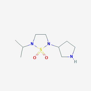 molecular formula C9H19N3O2S B13340723 2-Isopropyl-5-(pyrrolidin-3-yl)-1,2,5-thiadiazolidine 1,1-dioxide 