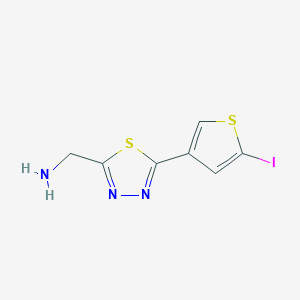 (5-(5-Iodothiophen-3-yl)-1,3,4-thiadiazol-2-yl)methanamine