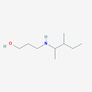 molecular formula C9H21NO B13340796 3-[(3-Methylpentan-2-yl)amino]propan-1-ol 