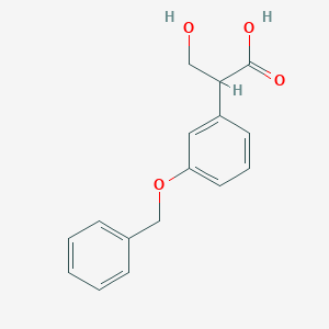 molecular formula C16H16O4 B13340800 2-(3-(Benzyloxy)phenyl)-3-hydroxypropanoic acid 