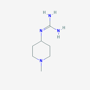 molecular formula C7H16N4 B13340808 1-(1-Methylpiperidin-4-yl)guanidine 