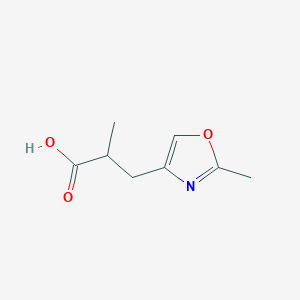 molecular formula C8H11NO3 B13340828 2-Methyl-3-(2-methyloxazol-4-yl)propanoic acid 