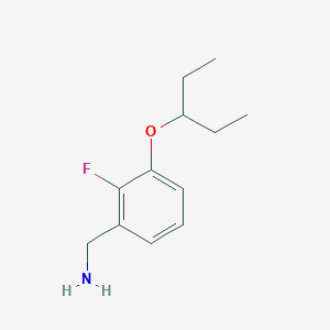 molecular formula C12H18FNO B13340845 (2-Fluoro-3-(pentan-3-yloxy)phenyl)methanamine 