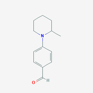 molecular formula C13H17NO B13340854 4-(2-Methylpiperidin-1-YL)benzaldehyde 