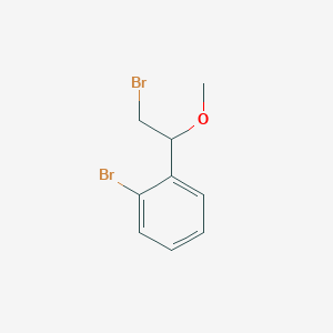 molecular formula C9H10Br2O B13340877 1-Bromo-2-(2-bromo-1-methoxyethyl)benzene 