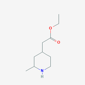 molecular formula C10H19NO2 B13340879 Ethyl 2-(2-methyl-4-piperidyl)acetate 