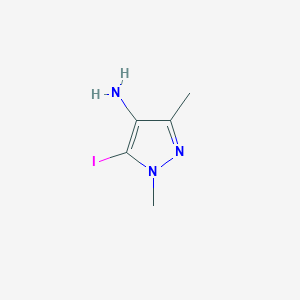 molecular formula C5H8IN3 B13340886 5-iodo-1,3-dimethyl-1H-pyrazol-4-amine 