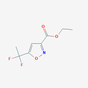 molecular formula C8H9F2NO3 B13340902 Ethyl 5-(1,1-difluoroethyl)isoxazole-3-carboxylate 