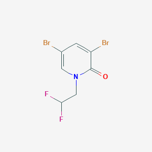 molecular formula C7H5Br2F2NO B13340912 3,5-Dibromo-1-(2,2-difluoroethyl)pyridin-2(1H)-one 