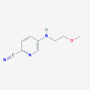 molecular formula C9H11N3O B13340934 5-[(2-Methoxyethyl)amino]pyridine-2-carbonitrile 