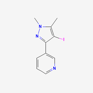 molecular formula C10H10IN3 B13340940 3-(4-iodo-1,5-dimethyl-1H-pyrazol-3-yl)pyridine 