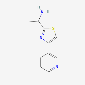 molecular formula C10H11N3S B13341028 1-[4-(Pyridin-3-yl)-1,3-thiazol-2-yl]ethan-1-amine 