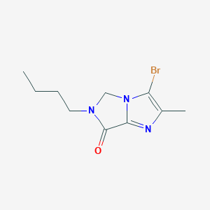 molecular formula C10H14BrN3O B13341067 3-Bromo-6-butyl-2-methyl-5,6-dihydro-7H-imidazo[1,5-a]imidazol-7-one 