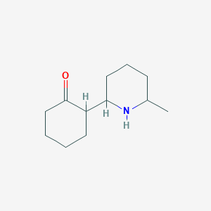 molecular formula C12H21NO B13341087 2-(6-Methylpiperidin-2-yl)cyclohexan-1-one 