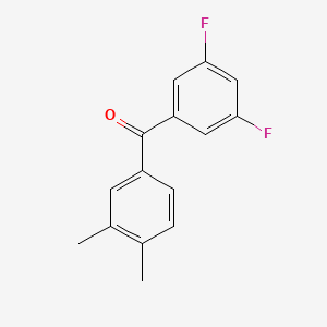 molecular formula C15H12F2O B1334110 3,5-Difluoro-3',4'-dimethylbenzophenone CAS No. 844885-21-8