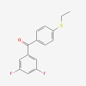 molecular formula C15H12F2OS B1334111 3,5-二氟-4'-(乙硫基)二苯甲酮 CAS No. 844885-23-0