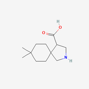 molecular formula C12H21NO2 B13341169 8,8-Dimethyl-2-azaspiro[4.5]decane-4-carboxylic acid 