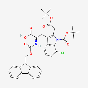 (R)-2-((((9H-Fluoren-9-yl)methoxy)carbonyl)amino)-3-(2-(2-(tert-butoxy)-2-oxoethyl)-1-(tert-butoxycarbonyl)-7-chloro-1H-indol-3-yl)propanoic acid