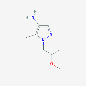 molecular formula C8H15N3O B13341180 1-(2-Methoxypropyl)-5-methyl-1h-pyrazol-4-amine 