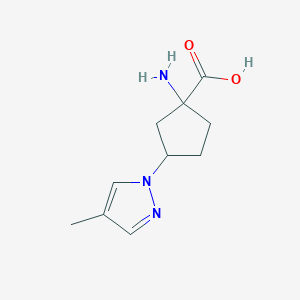 1-amino-3-(4-methyl-1H-pyrazol-1-yl)cyclopentane-1-carboxylic acid