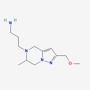 3-(2-(methoxymethyl)-6-methyl-6,7-dihydropyrazolo[1,5-a]pyrazin-5(4H)-yl)propan-1-amine