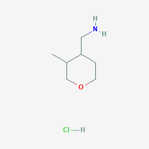 molecular formula C7H16ClNO B13341336 (3-Methyltetrahydro-2H-pyran-4-yl)methanamine hydrochloride 