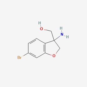 molecular formula C9H10BrNO2 B13341364 (3-Amino-6-bromo-2,3-dihydrobenzofuran-3-yl)methanol 